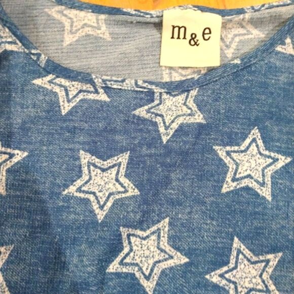 M&E Stars Summer Shirt Top SZ M - Picture 8 of 12